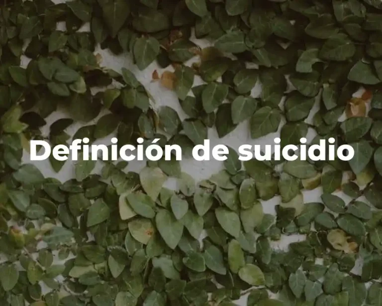 Definición de suicidio