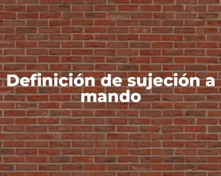 Definición de sujeción a mando