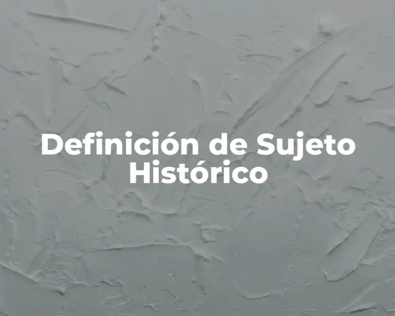 Definición de Sujeto Histórico