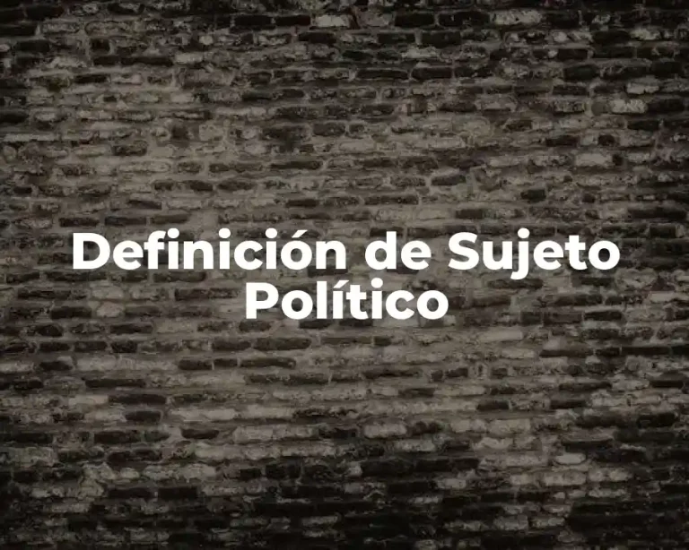 Definición de Sujeto Político