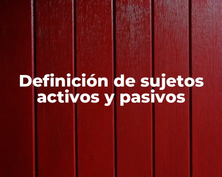 Definición de sujetos activos y pasivos