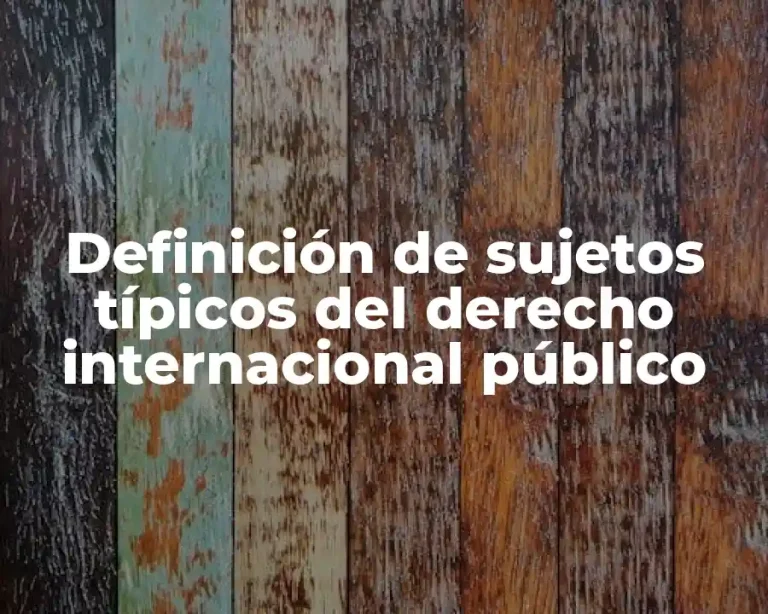 Definición de sujetos típicos del derecho internacional público