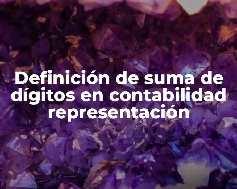 Definición de suma de dígitos en contabilidad representación