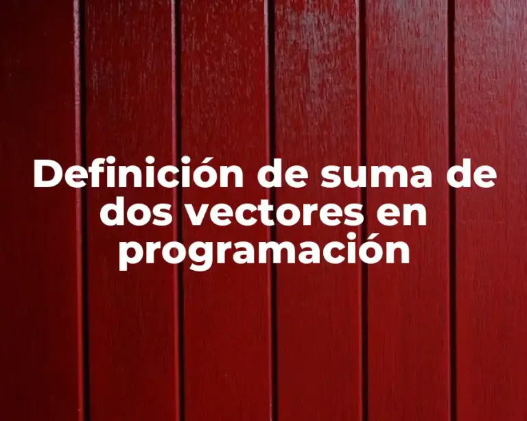 Definición de suma de dos vectores en programación