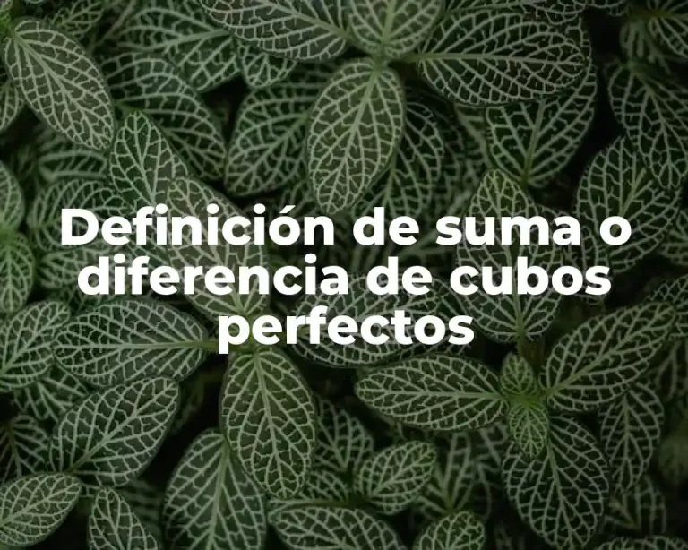 Definición de suma o diferencia de cubos perfectos