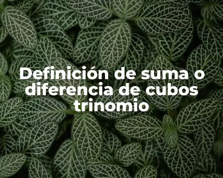 Definición de suma o diferencia de cubos trinomio
