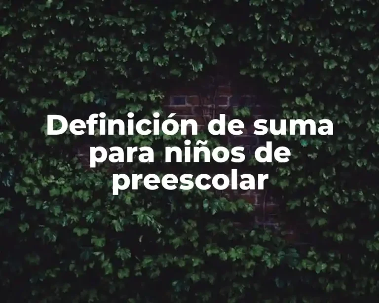 Definición de suma para niños de preescolar