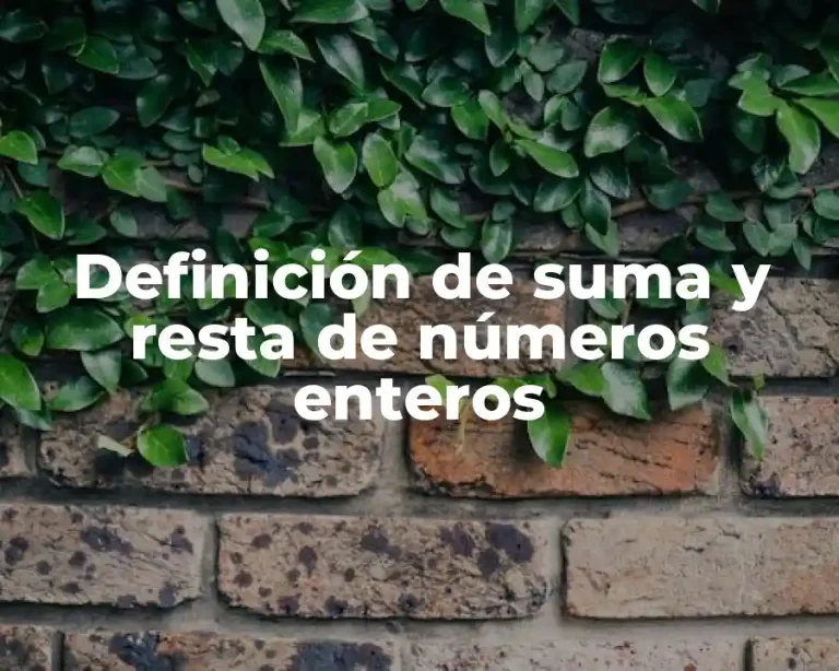 Definición de suma y resta de números enteros