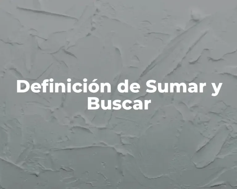 Definición de Sumar y Buscar