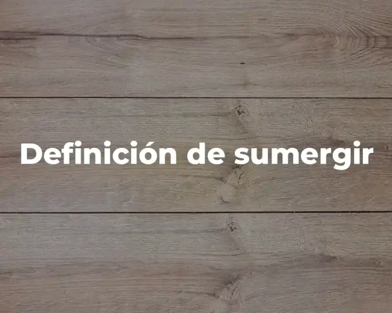 Definición de sumergir