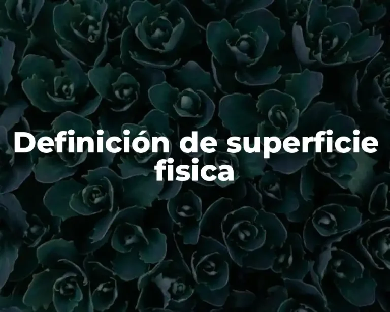 Definición de superficie fisica