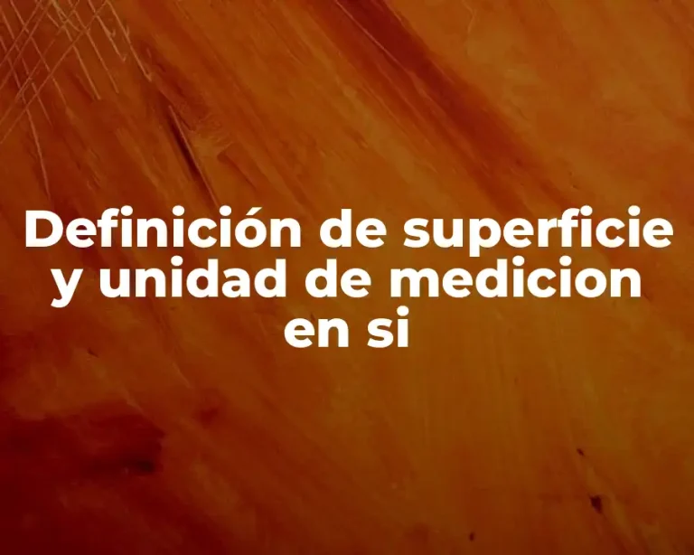 Definición de superficie y unidad de medicion en si