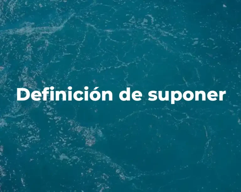 Definición de suponer