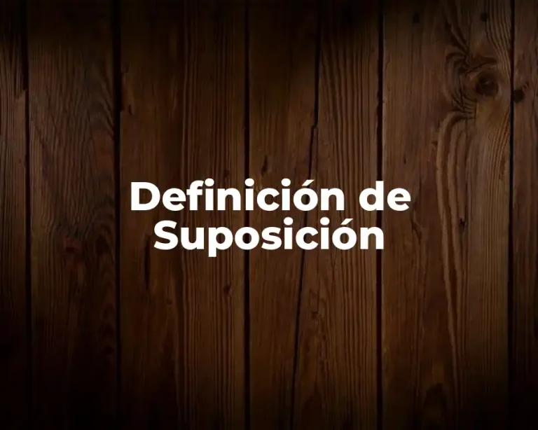 Definición de Suposición