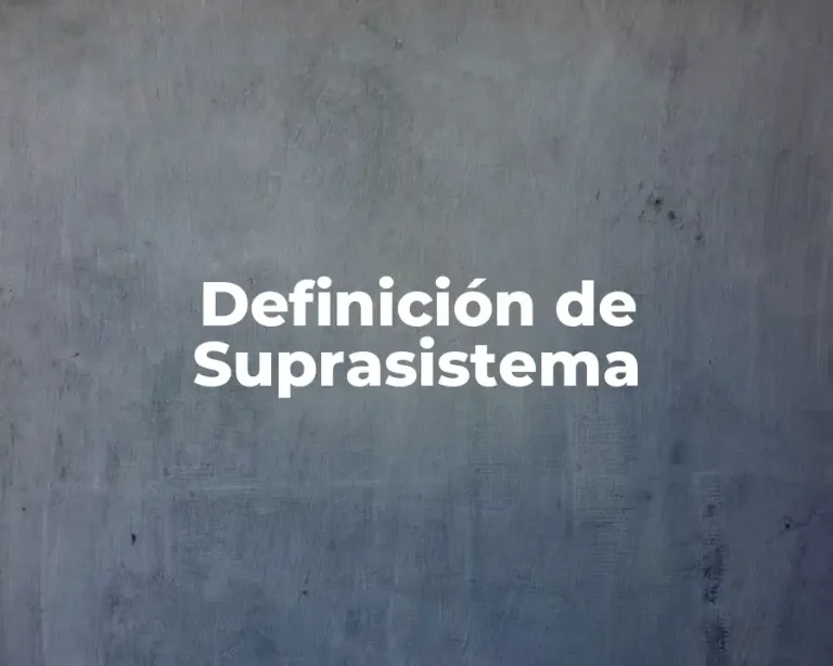 Definición de Suprasistema