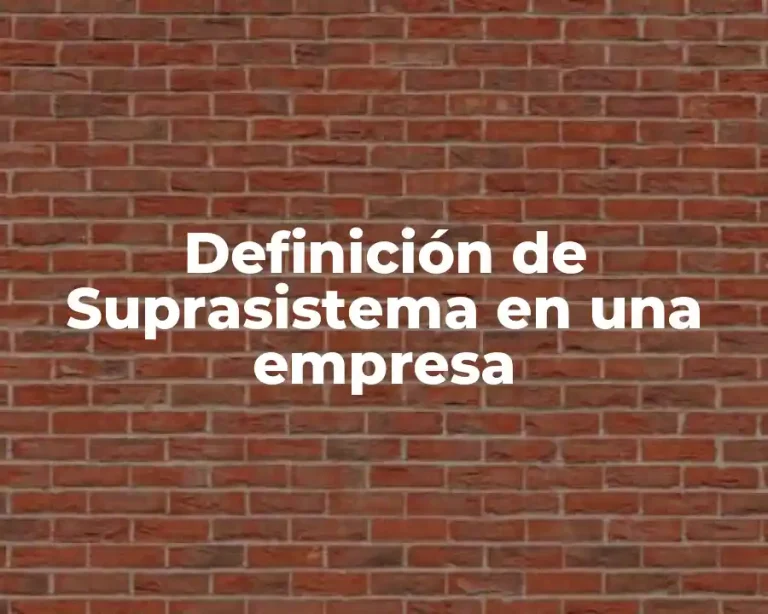 Definición de Suprasistema en una empresa