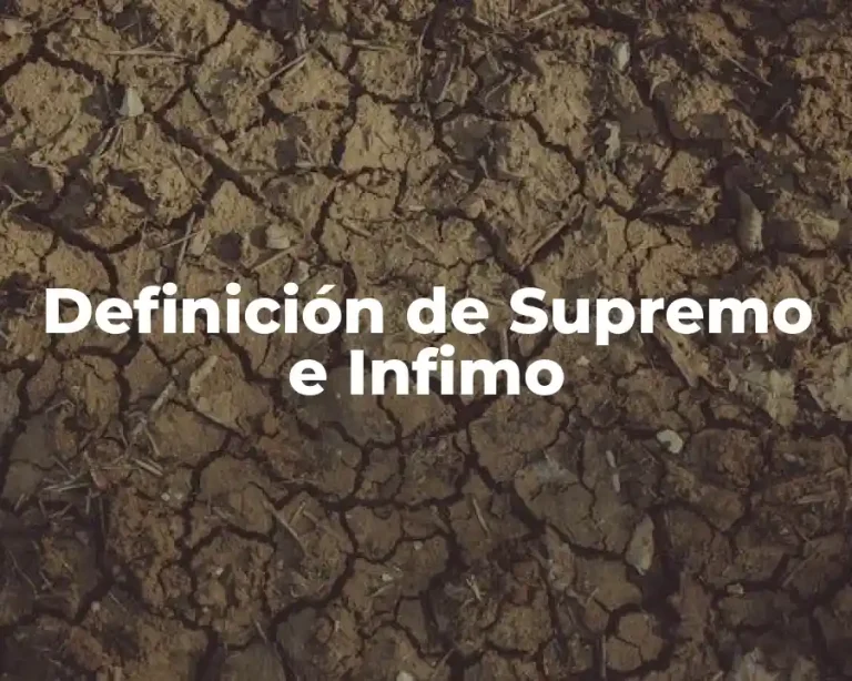 Definición de Supremo e Infimo
