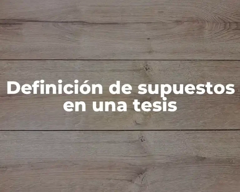 Definición de supuestos en una tesis