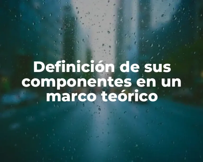 Definición de sus componentes en un marco teórico