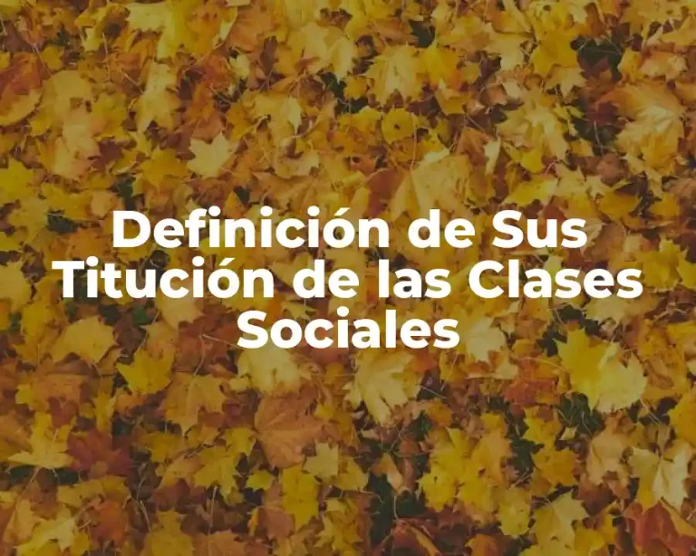 Definición de Sus Titución de las Clases Sociales
