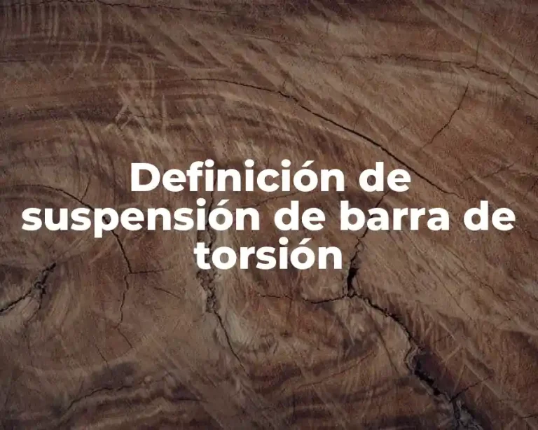 Definición de suspensión de barra de torsión