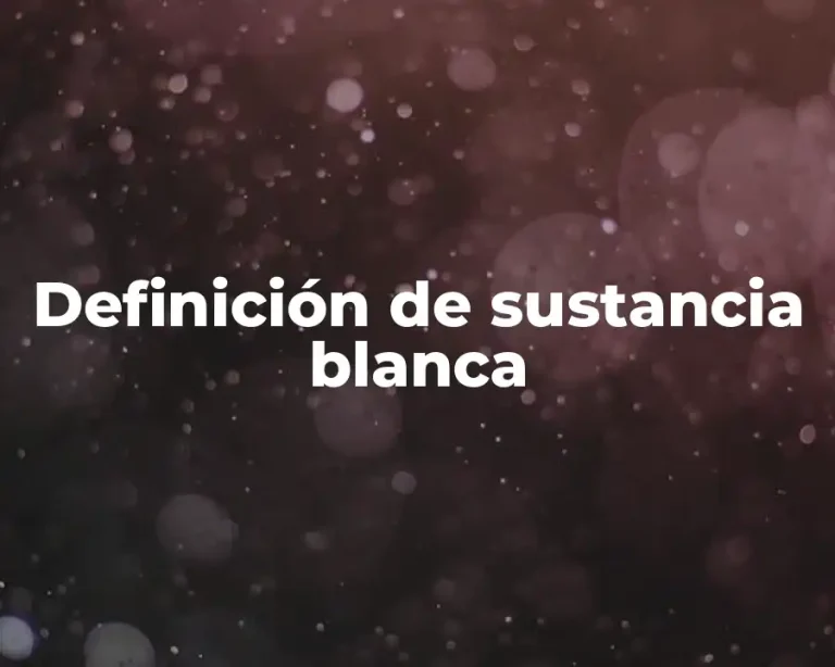 Definición de sustancia blanca