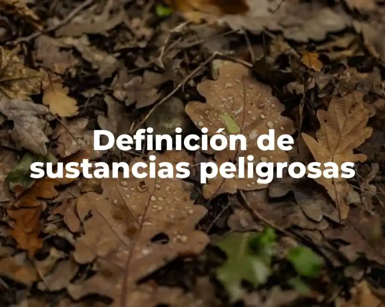 Definición de sustancias peligrosas