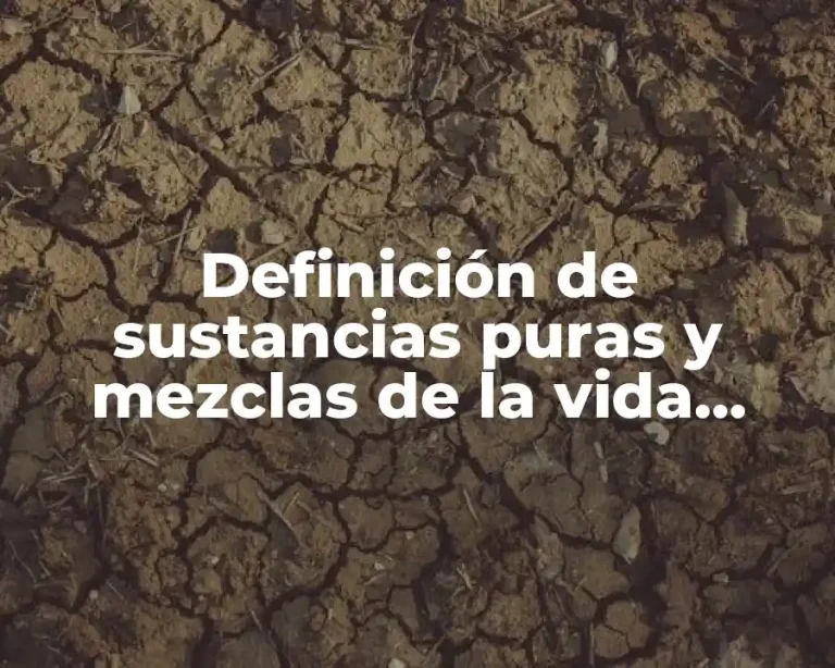Definición de sustancias puras y mezclas de la vida cotidiana