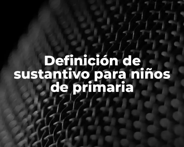 Definición de sustantivo para niños de primaria