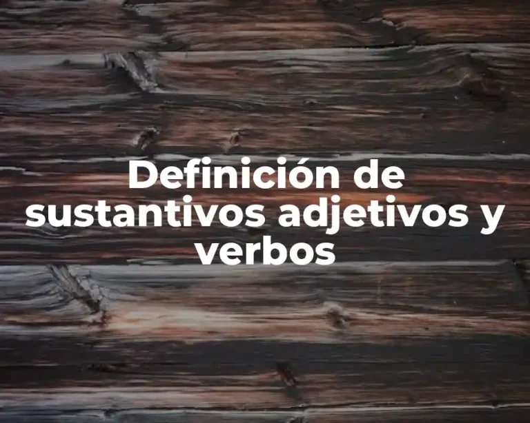 Definición de sustantivos adjetivos y verbos