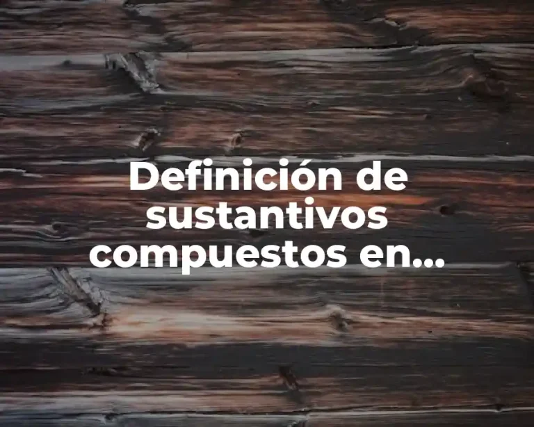 Definición de sustantivos compuestos en oraciones