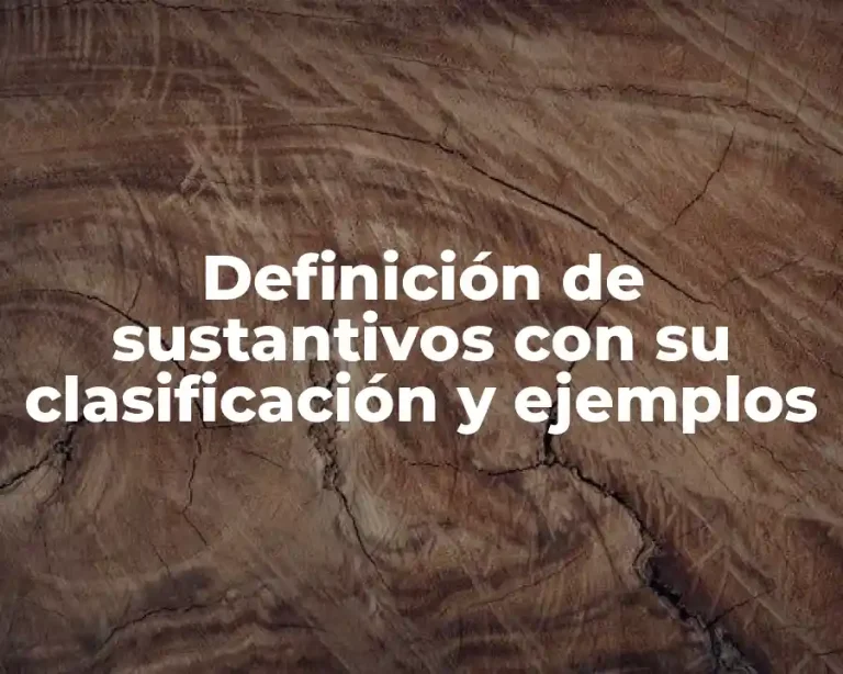 Definición de sustantivos con su clasificación y ejemplos
