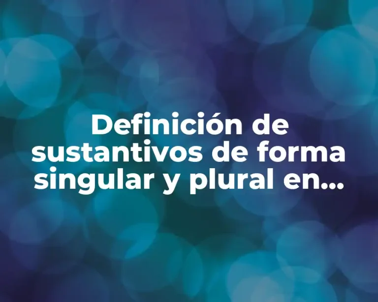 Definición de sustantivos de forma singular y plural en inglés