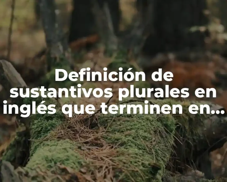 Definición de sustantivos plurales en inglés que terminen en s