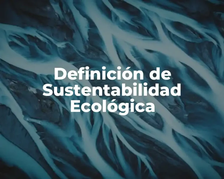 Definición de Sustentabilidad Ecológica