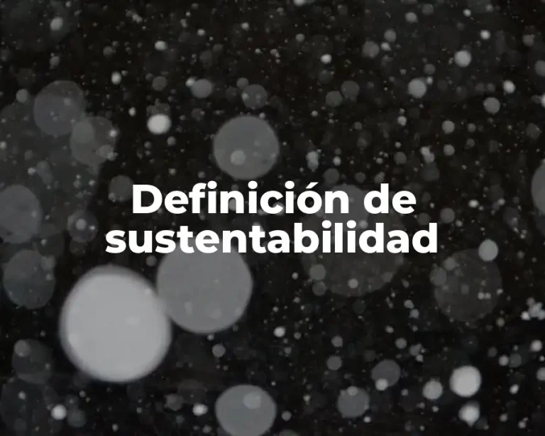 Definición de sustentabilidad