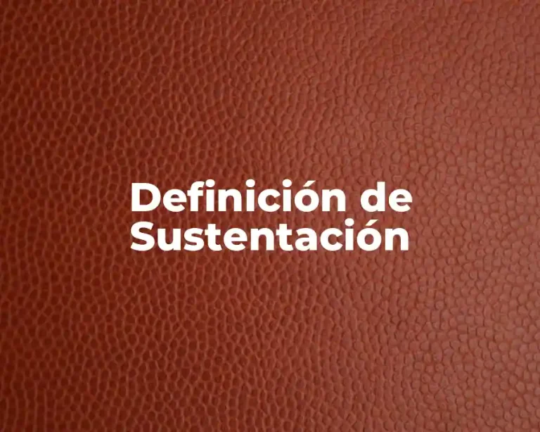 Definición de Sustentación