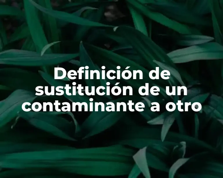 Definición de sustitución de un contaminante a otro