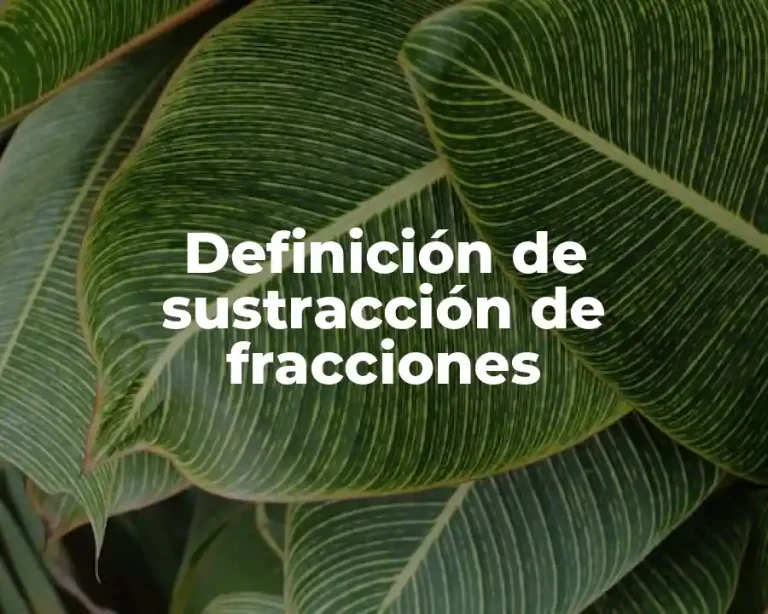 Definición de sustracción de fracciones