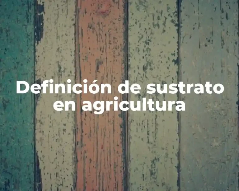 Definición de sustrato en agricultura