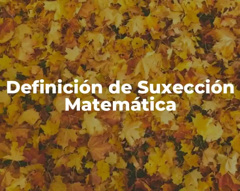 Definición de Suxección Matemática