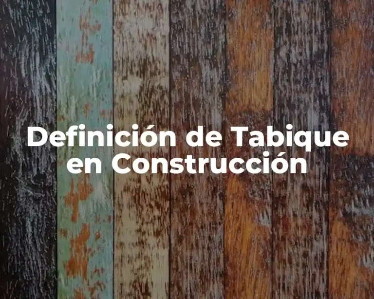 Definición de Tabique en Construcción