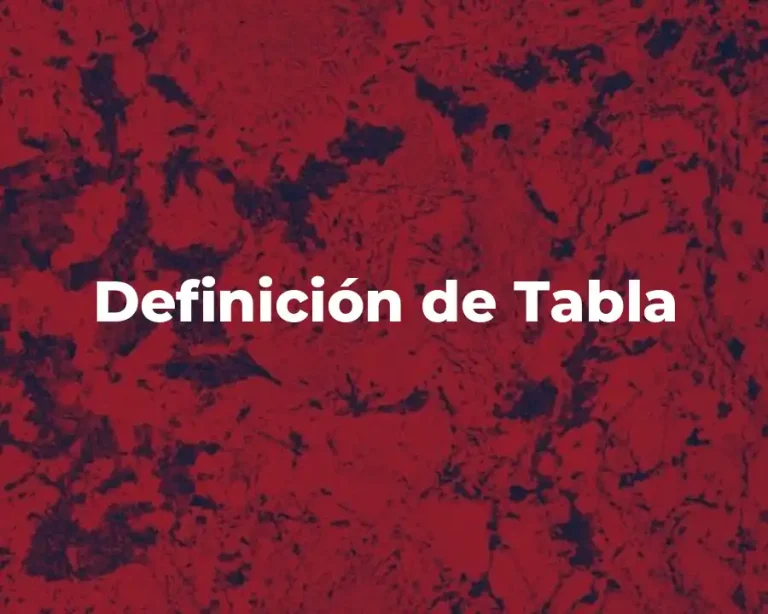 Definición de Tabla