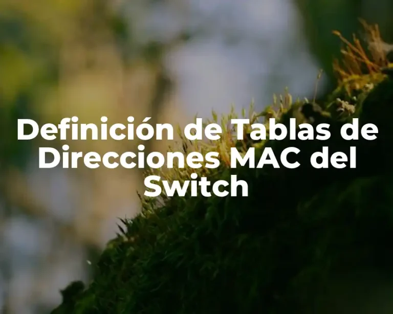Definición de Tablas de Direcciones MAC del Switch