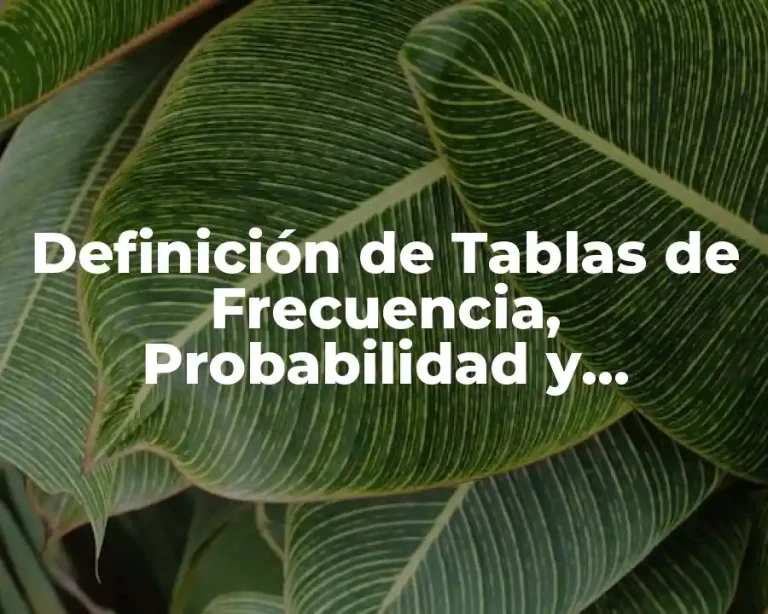 Definición de Tablas de Frecuencia, Probabilidad y Estadística