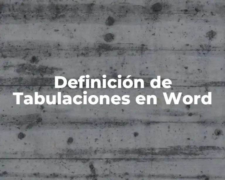 Definición de Tabulaciones en Word