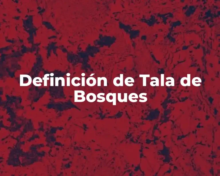 Definición de Tala de Bosques