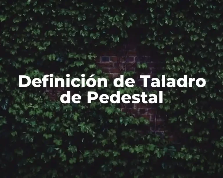 Definición de Taladro de Pedestal
