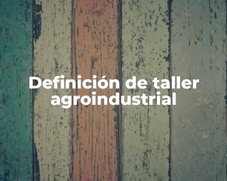 Definición de taller agroindustrial