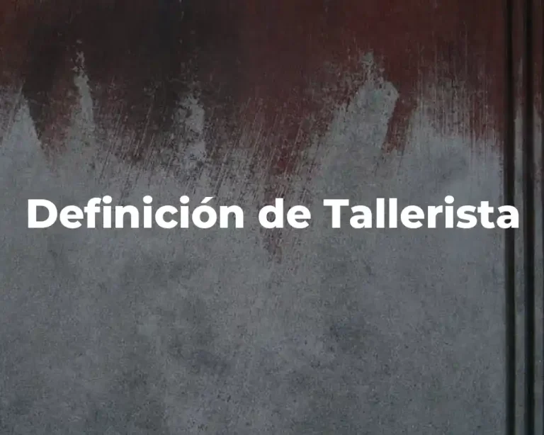 Definición de Tallerista